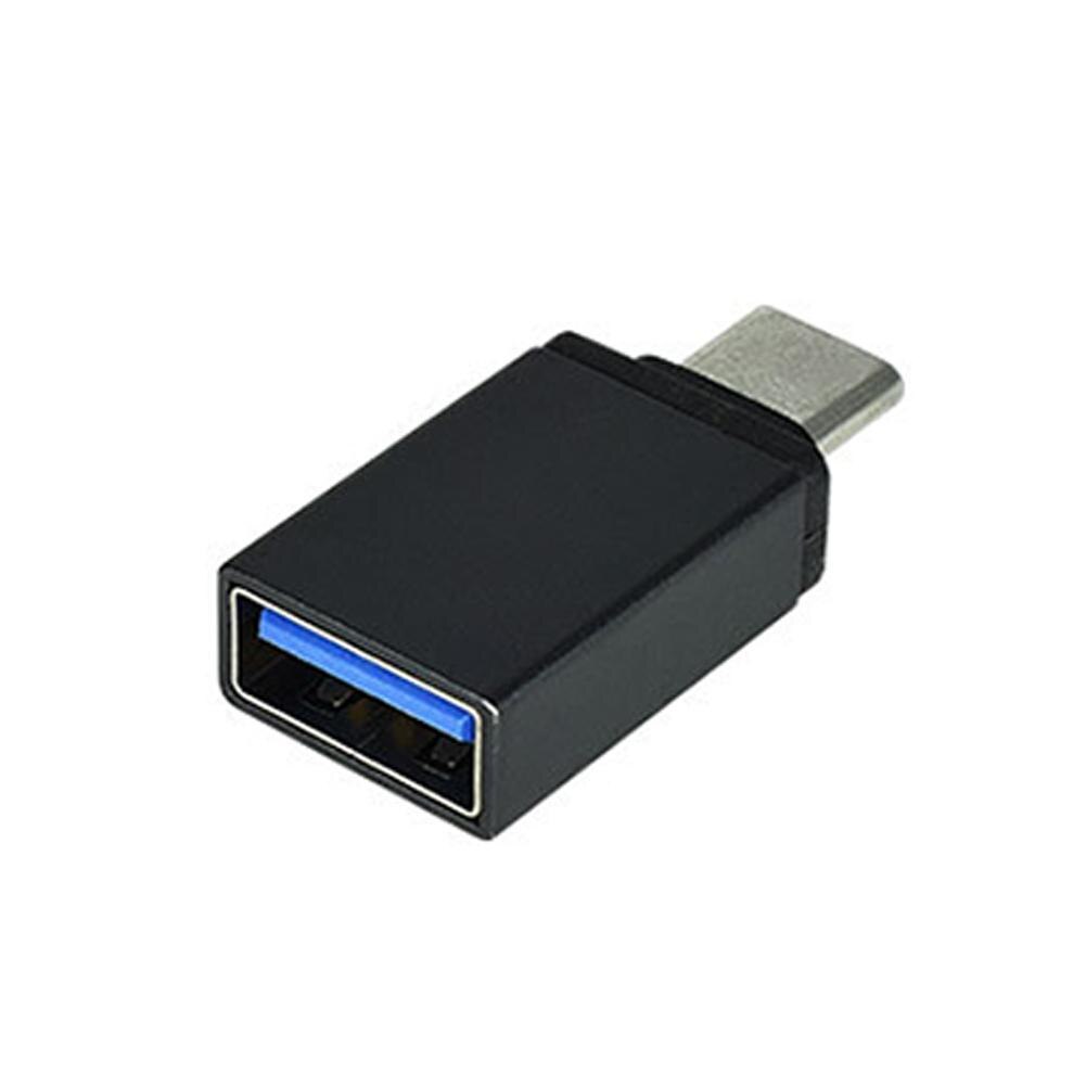 Type-C Otg Adapter Mini Draagbare Aluminium Legering Type-C Male Naar Usb 3.0 Female Converter Voor android Telefoon Usb Schijf: Black