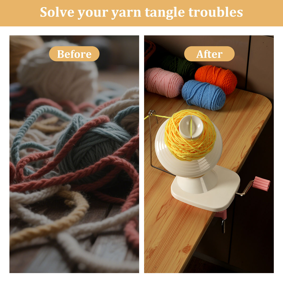 Ręczna nawijarka do przędzy, włókno wełniane, ręczna nawijarka do sznurka, przenośna do samodzielnego szycia i tworzenia akcesoriów