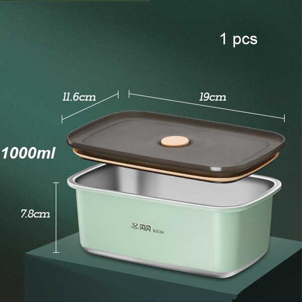 Stainless Steel Food Storage Container Set Vacuum Food Box Portable Leak-proof Food Storage Containers Camping Food Container: 1000ml