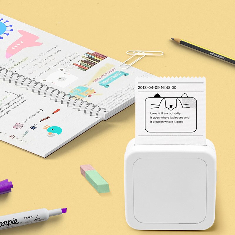 Bluetooth Photo Printer Portable Mini Sticker Thermal Rechargeable for Mobile Phone