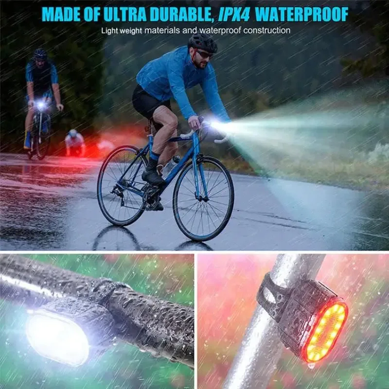Cykel baglygte forlygte vandtæt cykel led advarselslys mountainbike lysende lampe nat ridning udstyr cykellys