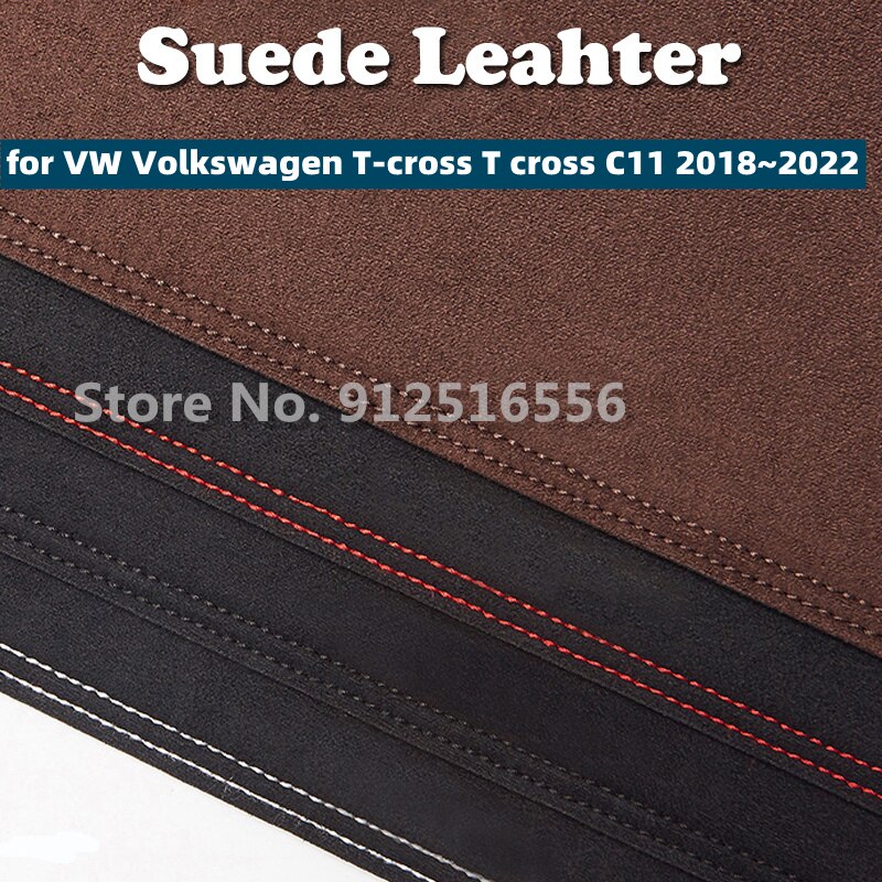 Car Suede Leather Dashmat Dash Mats Pad Dashboard Covers Sun Shade Carpet for VW Volkswagen T-cross T cross C11 2022