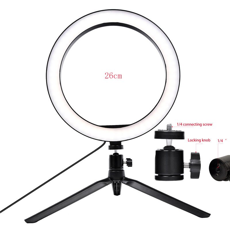 fosoto 16cm/26cm Photographic Lighting 3200K-5500K Dimmable Led Ring Light Lamp Photo Studio Phone Video Beauty Makeup camera: Green