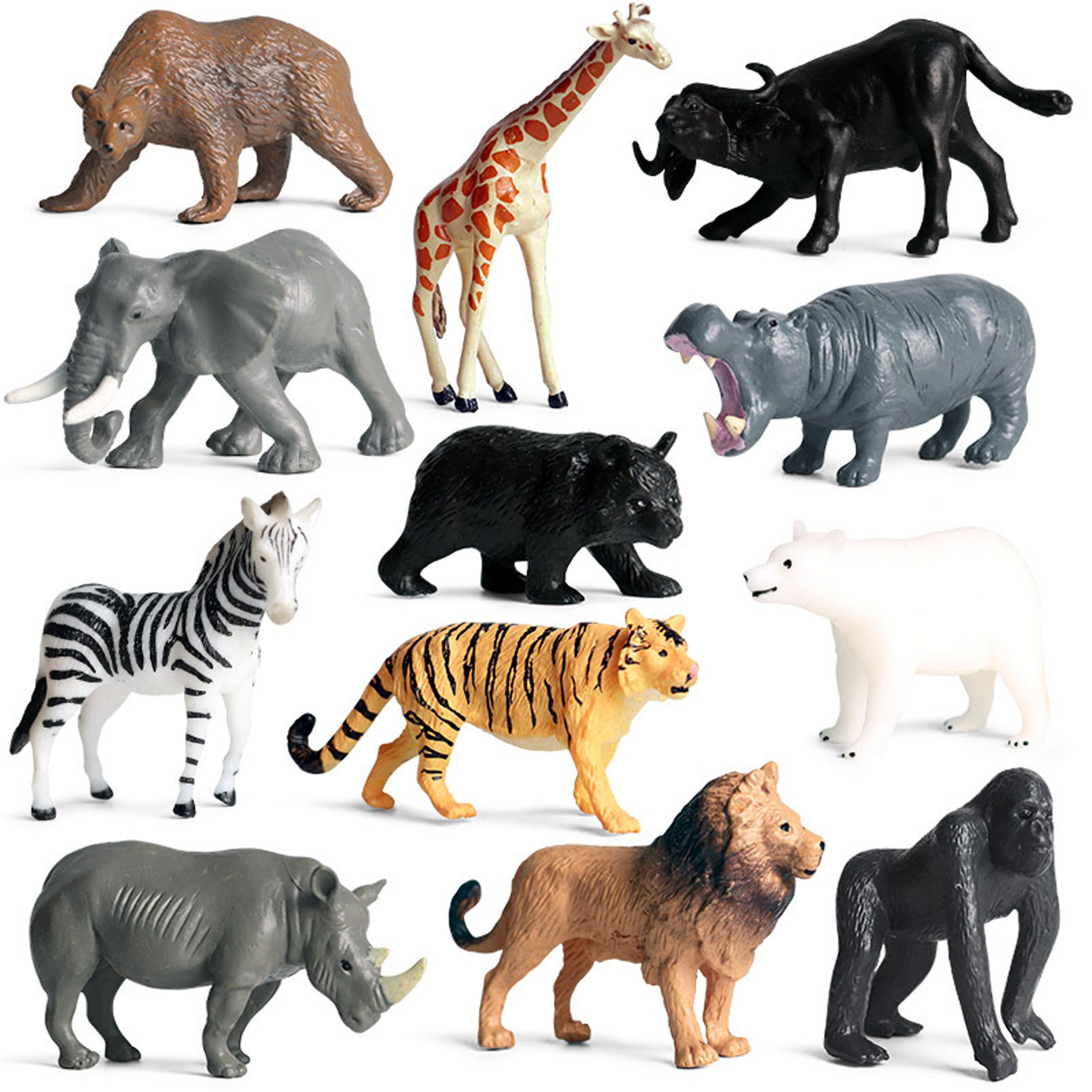 Realistische Wilde Dieren Speelgoed Cijfers Solid Mini Dier Modellen Dierentuin Animal Display Cadeaus Voor Kids Schattige Boek Plank Decoratie