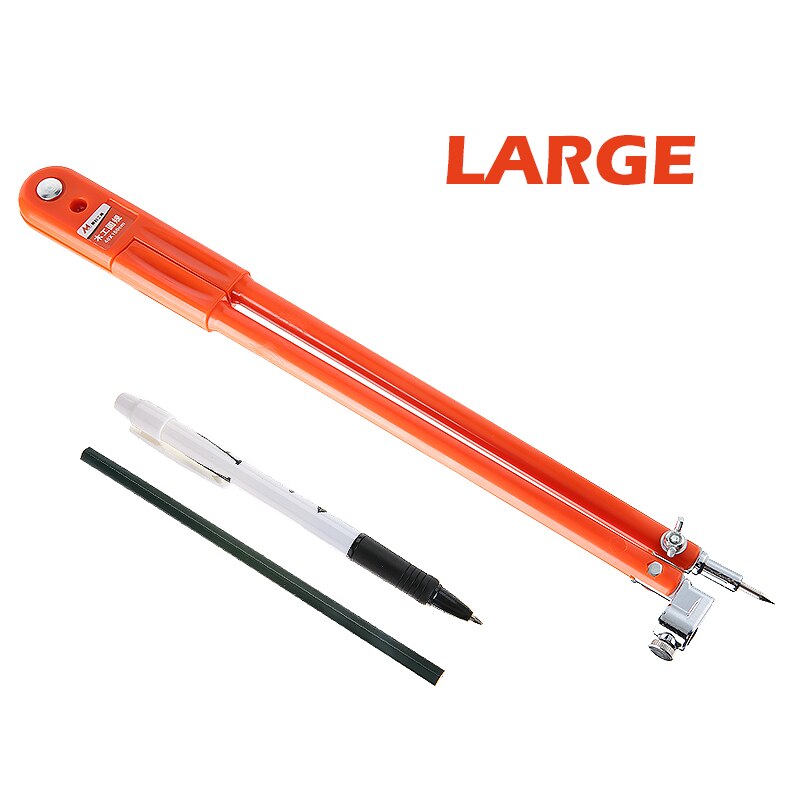 Woodworking Precision Compass Plastic Carbon Steel For Wood Board Scribing Marking Adjustable Radius Drafting Tool: Large