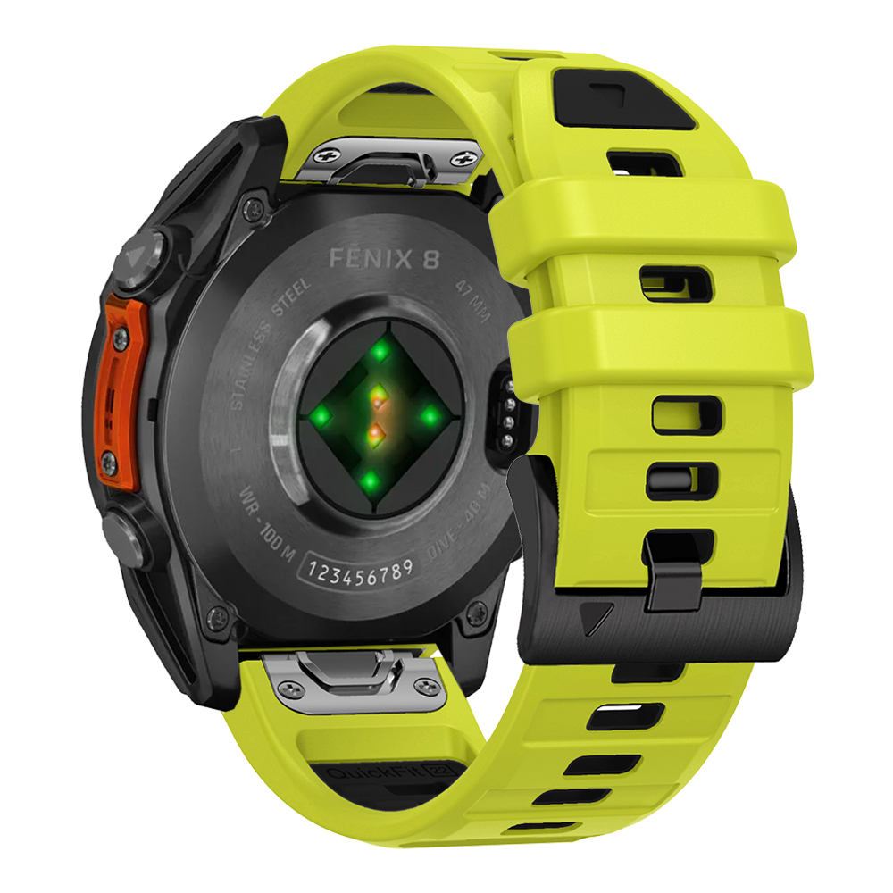 QuickFit 22mm 26mm Fenix8 Watch Band For Garmin Fenix E 8 47mm 51mm 7 7X 6 6X/Epix Pro/Enduro 3 Two-Tone Silicone Strap Bracelet: Coal Black / 12mm