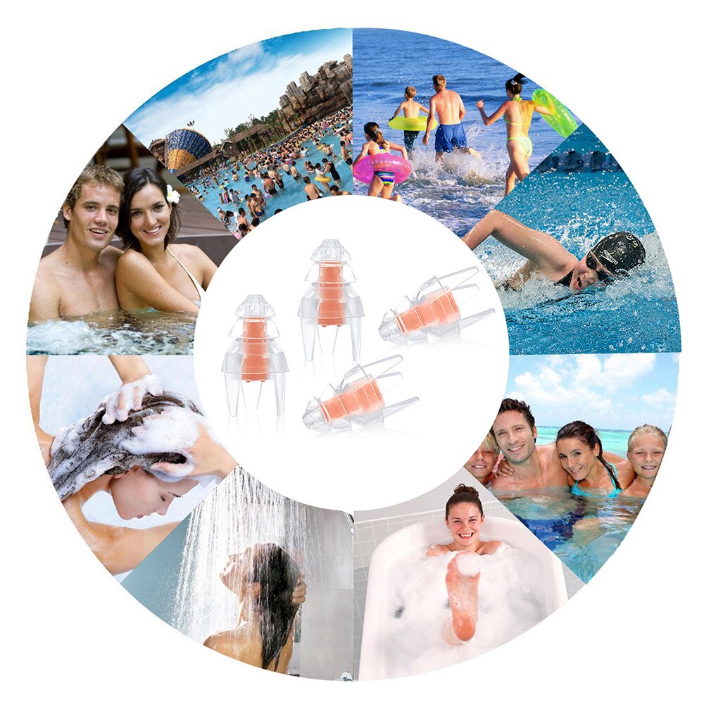 PUAroom Waterproof and Soundproof Ear plugs for Ear Noise Cancelling Swimming Bath Sleeping Reliable Fixation For Daily Use