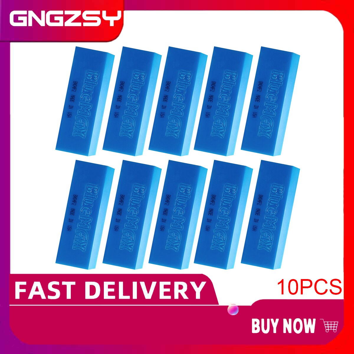10Stck USA Gummi BLUEMAX Für Griff Rakel Auto Aufkleber Aufkleber Vinyl wickeln Fenster Tönung Eis Schaber Haushalt Reinigung Werkzeug 10B02
