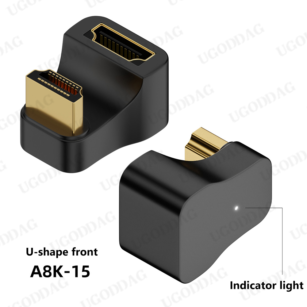 Hdmi-Compatibele Adapter Splitter Mannelijk Naar Vrouwelijk Naar Hdmi-Compatibele Mannelijke Converter Adapter 180 Graden Converter Extender 8K/60Hz