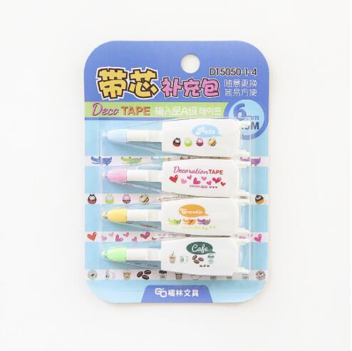 Cinta de corrección decorativa Kawaii de varios patrones, Corrector para diario, papelería, suministros escolares, accesorios: 24