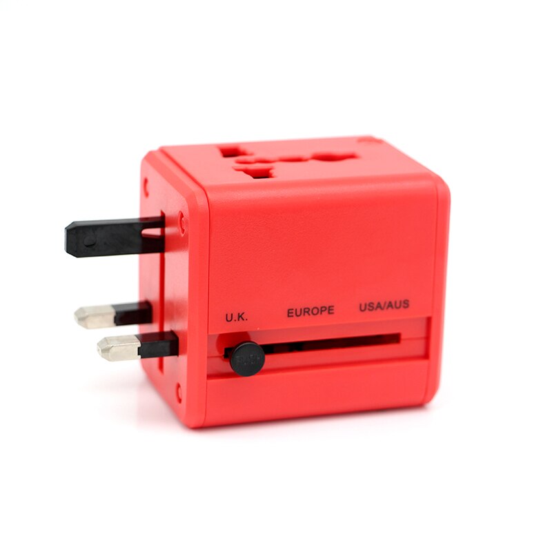 Elektrische Plug power Socket Adapter International Travel Adapter Alle-in-een rode Power Universele Adapter Wall Charger EU UK US AU: Default Title
