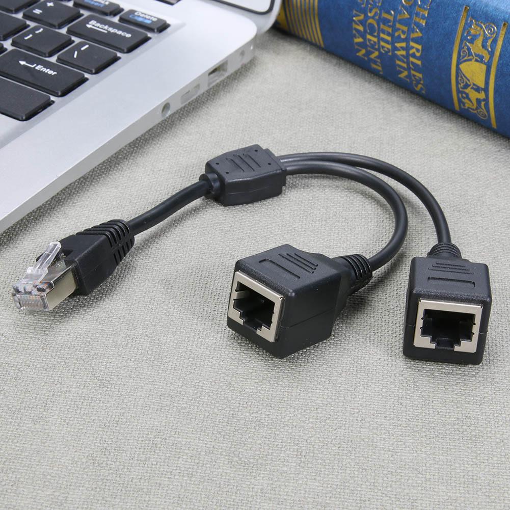Rj45 1 uros  to 2 naaras liitäntä portti lan ethernet verkon jakaja y vakaa siirto cat 5e cat 5 cat 6 helppo sovitinkaapeli