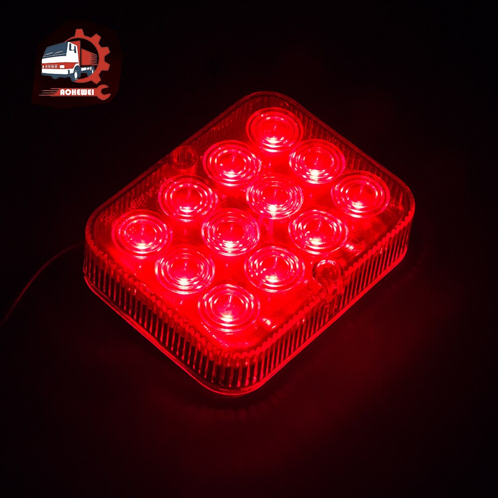 AOHEWEI – feux antibrouillard étanches pour remorque, pour camion, bateau, caravane, feux arrière, lanterne d&#39;avertissement de sécurité, 12 puces LED, 1 paire