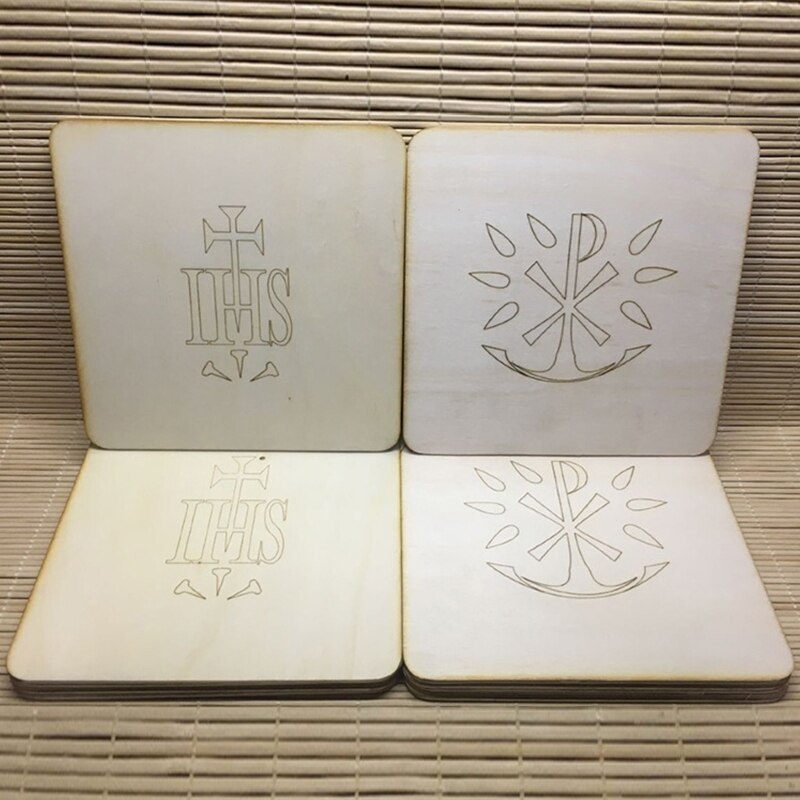 Hout Vierkante Snijplank Voor De Massa Van De Katholieke Heilige Lord &#39;S Cup Deksel Kerk Gebruiksvoorwerp Relikwieën Woondecoratie
