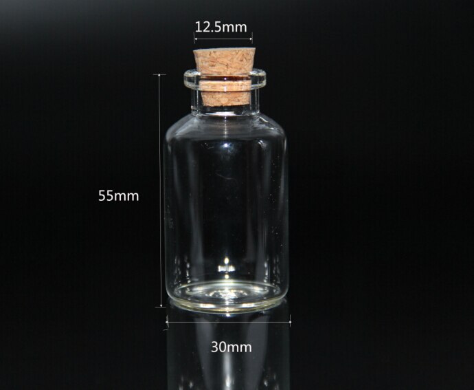 3 st 12/15/20/23/25/30/35/50/60/80/110ml glasflaskor med kork hantverk flaskor burkar bröllop tomma burkar behållare flaskor