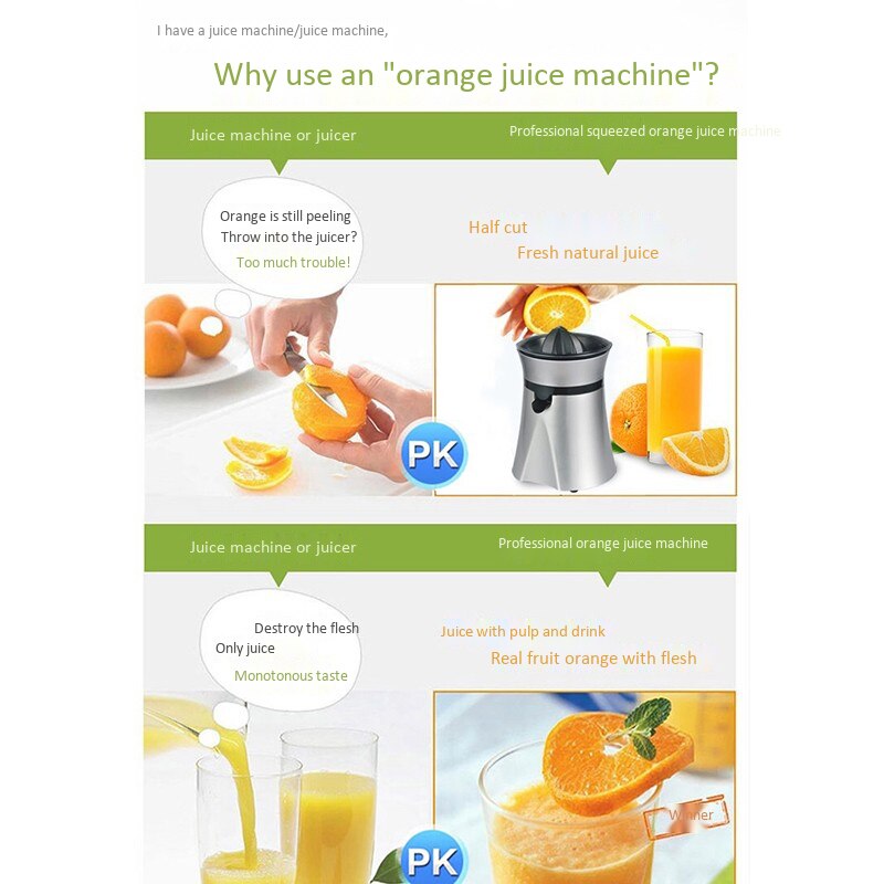 50W Elektrische Juicer Rvs Citrus Oranje Fruit Citruspers Sapcentrifuge Sap Presser Fruit Drinken Machine Uk P