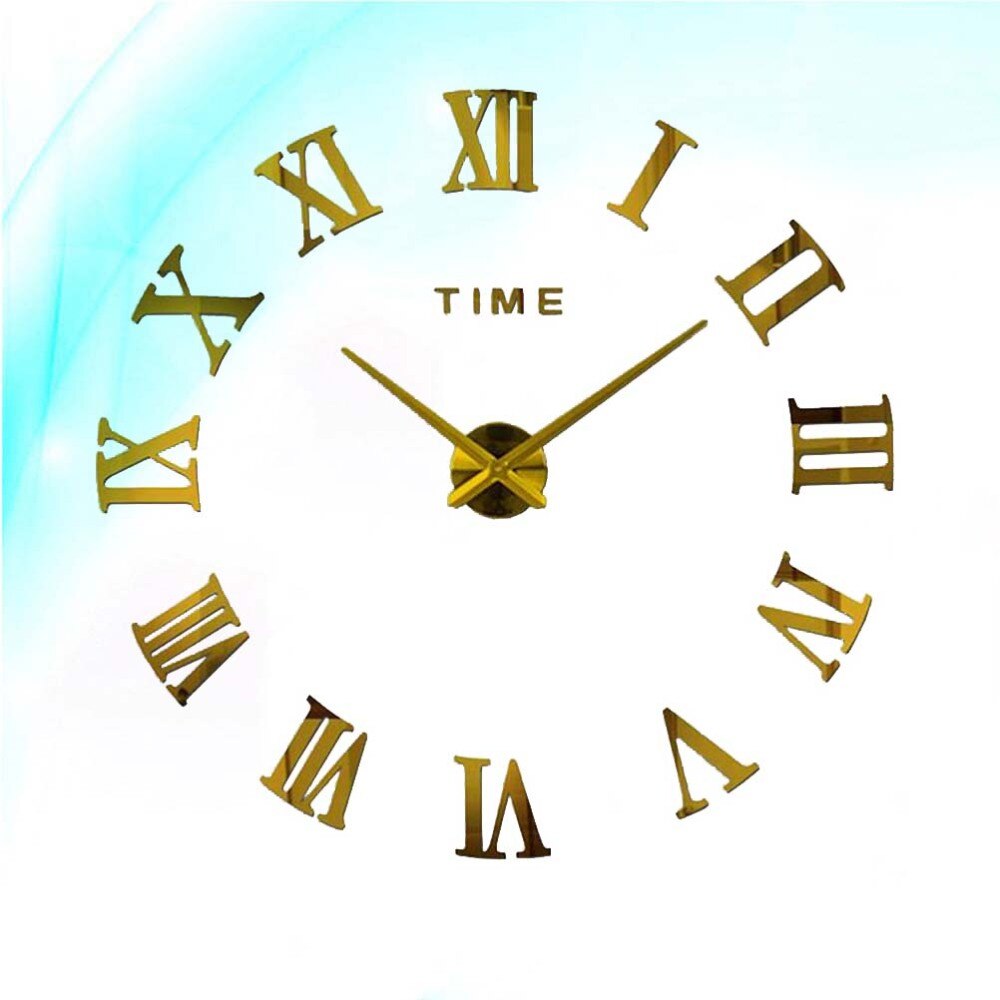 Foreign Trade Best-selling Oversized Wall Clock Acrylic Mirror Surface Oversized Wall Clock Digital Oversized Wall Clock 3D Thre