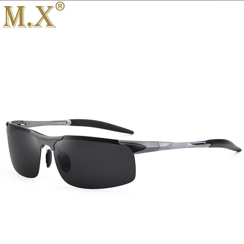 Aluminium Magnesium Männer Sonnenbrille Polarisierte Sport Fahren Nachtsicht Brille Sonnenbrille Angeln UV400 Randlose Sonnenbrille: grau Schwarz