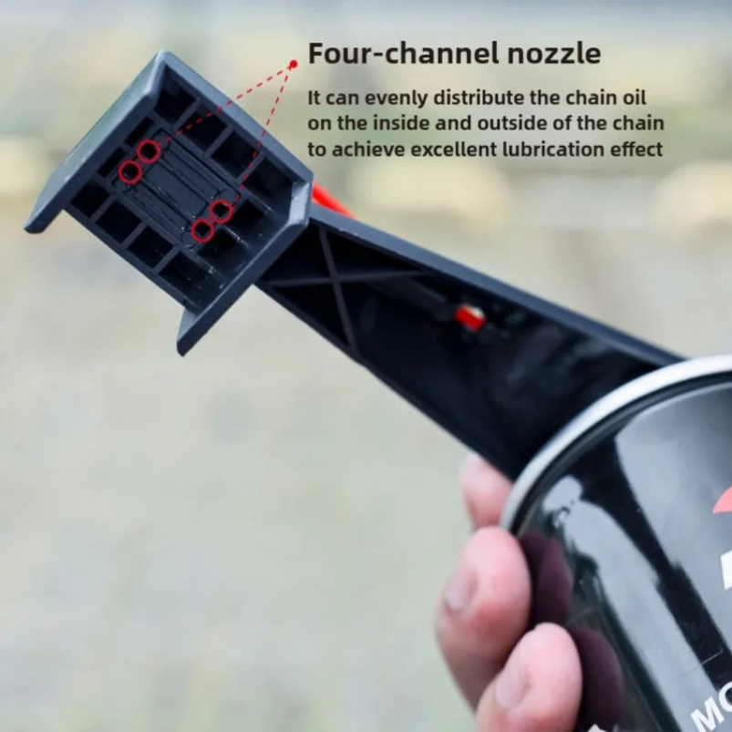 Bike Motorcycle Chain Oiler Spray Chain Oil Applicator Mess-Free Gear Wax & Chain Cleaner Attachment