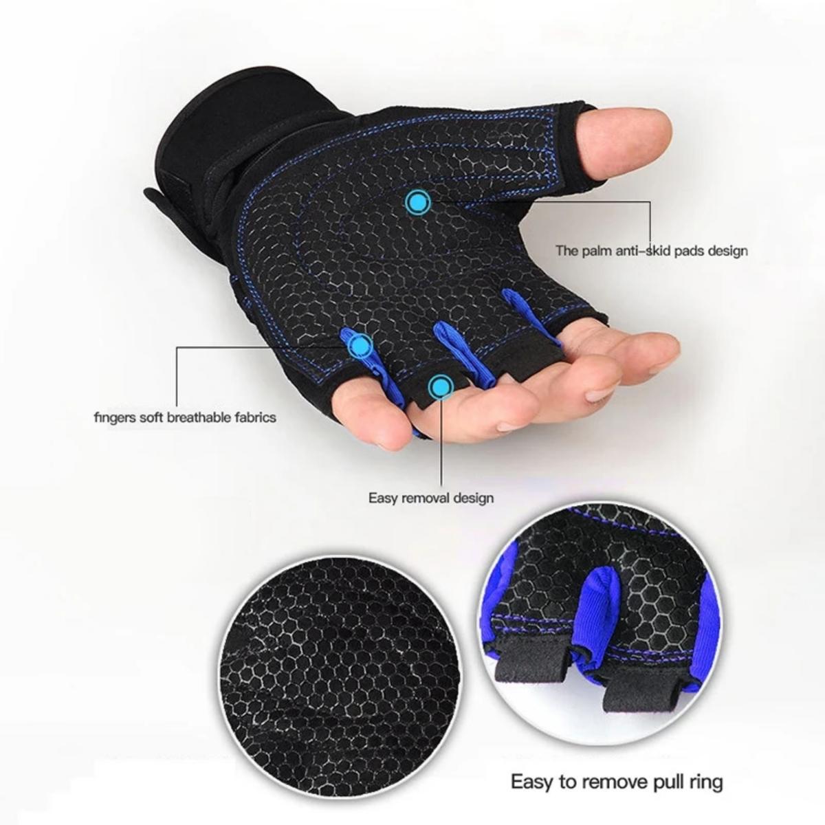 Outdoor Gym Gloves For Men Women Fitness Weight Lifting Wristband Gloves Body Building Training Sports Exercise Cycling Glove