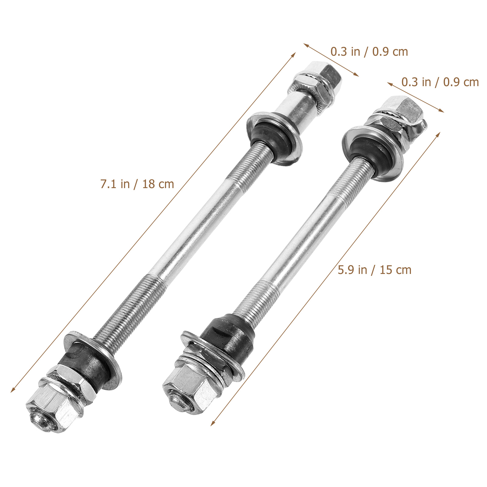 2Pcs Axle Road Bike Rear Repair Tool Mountain Front Shaft Iron Parts Bike Axle Wear-Resistant Bike Axle Mountain Bike Parts