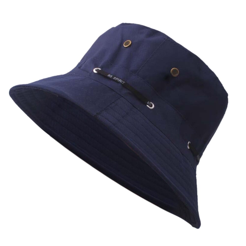 Vrouwen Zonnehoed Volwassen Mannen Cap Toevallige Outdoor Reizen Cap Pot Emmer Hoed Effen Kleur Zon Hoeden Voor Vrouwen Dames hoeden Chapeau Femme: Navy 