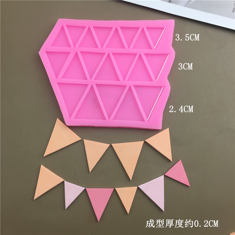 Baking Mold Cake Dessert Table Small Edge Triangular Star Circular Heart-shaped Chocolate Flip Sugar Silicone Grinding Tool: Pink