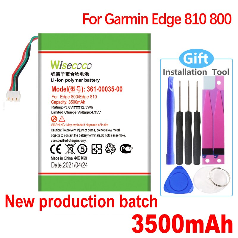 Wisecoco 361-00035-00 Batterij Voor Garmin Edge 800 810 Hoge Capaciteit Batterijen + Gereedschappen