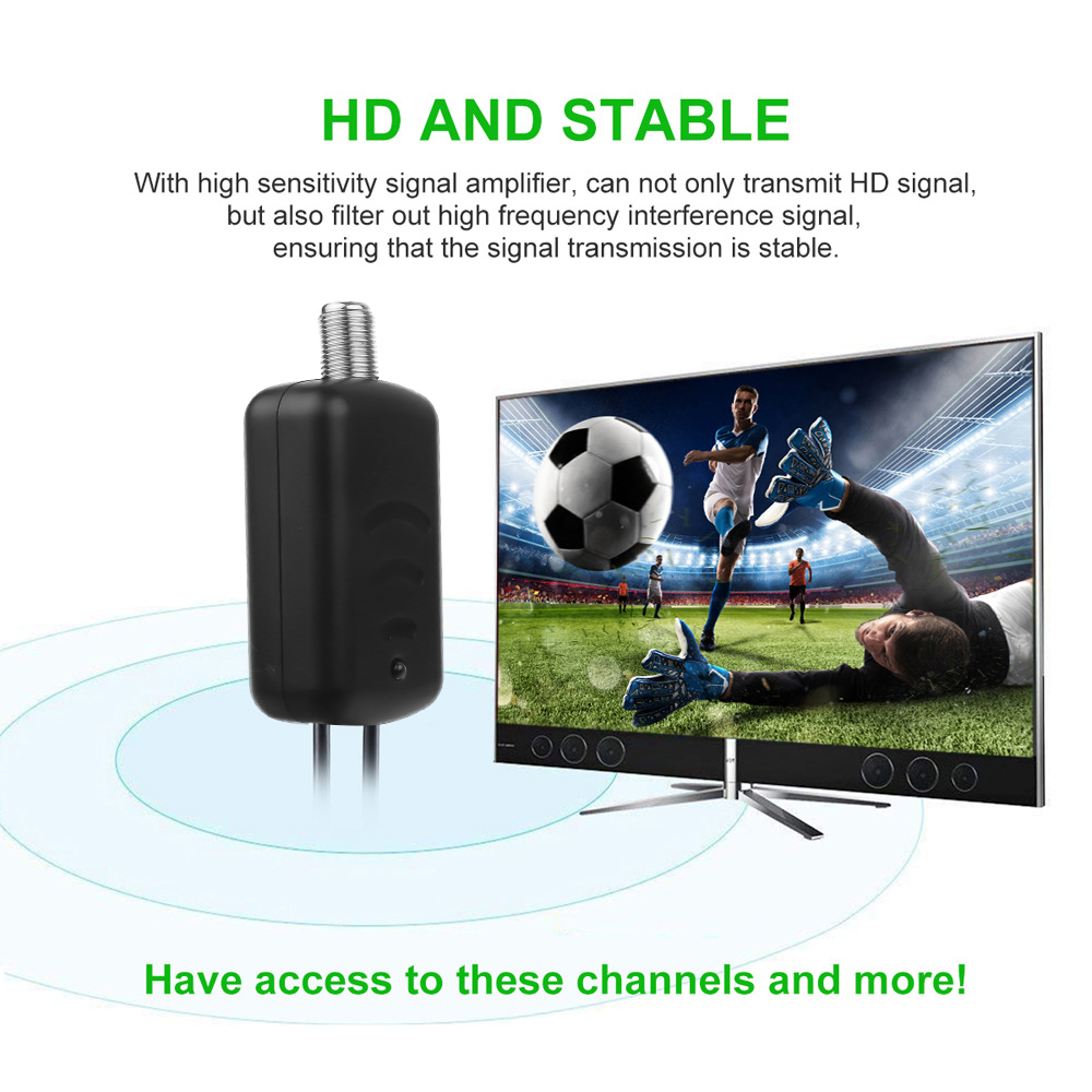 kebidumei Low Noise Easy Installation HDTV TV Antenna Amplifier Signal Booster Antenna Adapter Digital HDTV Signal Amplifier