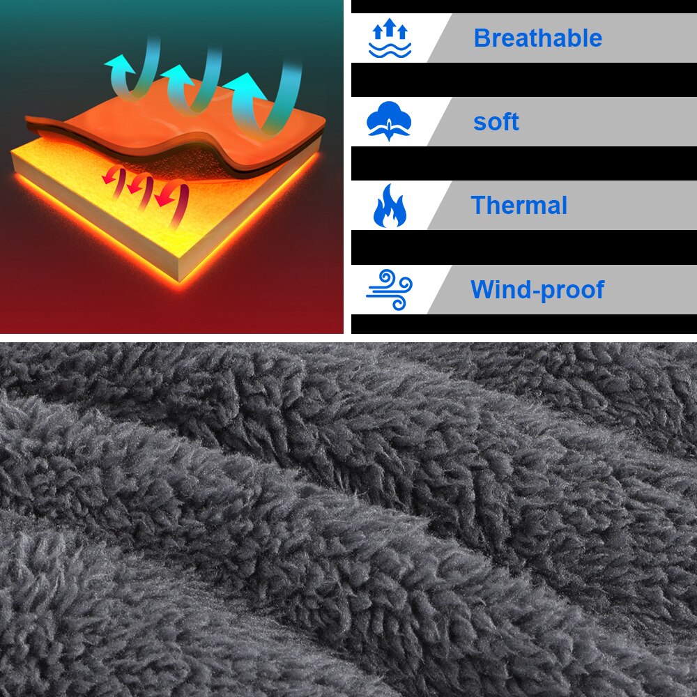 Winter Thermal Fleece Face Mask Skiing Balaclava Hiking Windproof Adjustable Cover Motorbike Motocross Skating Head Protector