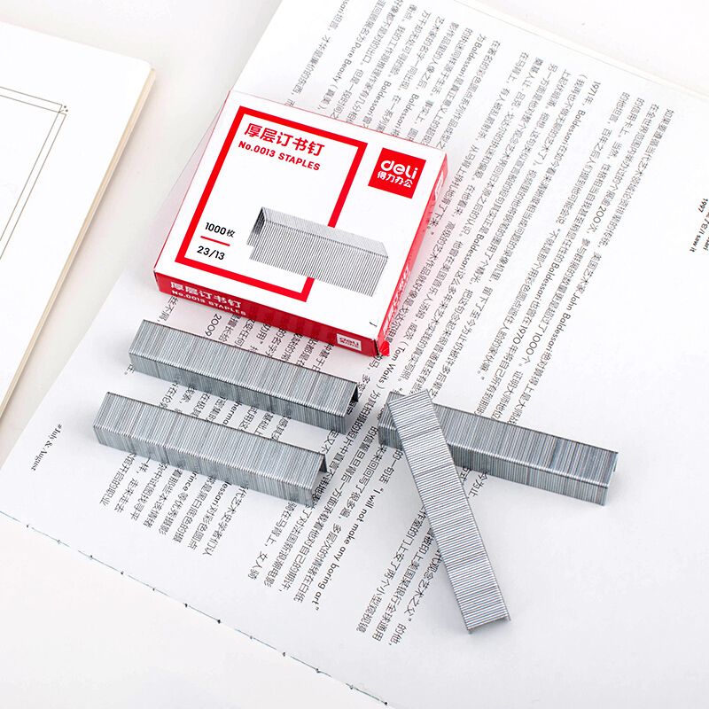 Deli 0013 Thickened Type Stapler 23/13 Thicker Heavy Staplers 5 Boxes Binding 100 Sheets of Paper Office Stationery