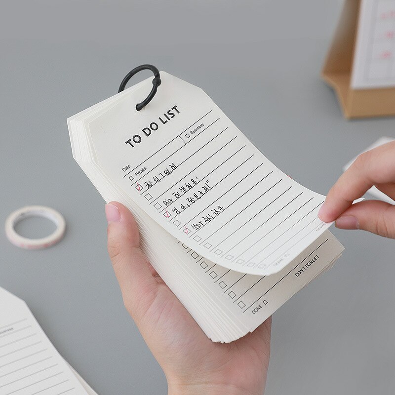 Japanese To Do List Notebook Torus Card Checklist Notebook Student Stationery Memo Pad Kawaii Office Minimalist Stationery