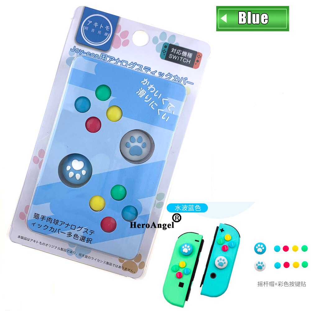 NS Switch JoyCon DIY Colorful ABXY Directions Keys Buttons for Nintend Switch NS NX Controller Joy-con Left Right Controller: Blue