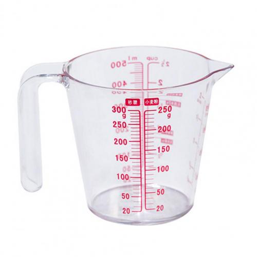 Style Portable Measuring Cup Eco-friendly Clear Scale Plastic Measuring Device Cup for Home Kitchen Supplies Products: 500ml