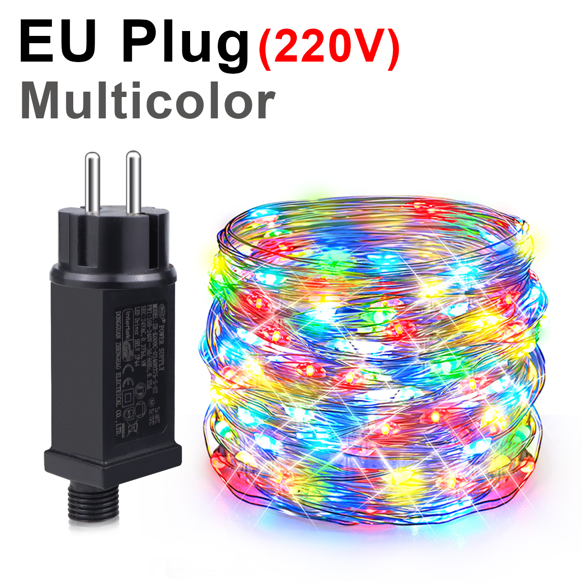 Guirnalda de luces LED de 10M-100M, guirnalda de luces de alambre de cobre, cadena de luces de hadas impermeables de 220V y 110V, decoración impermeable para fiestas de cumpleaños: Verde / 16-20 W