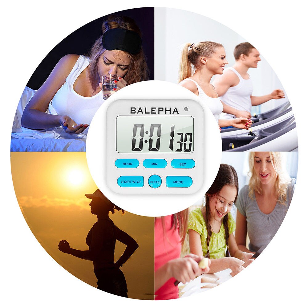 Count Up Down Alarm Magnetic Cooking Digital Clock Large LCD Loud Timer Kitchen