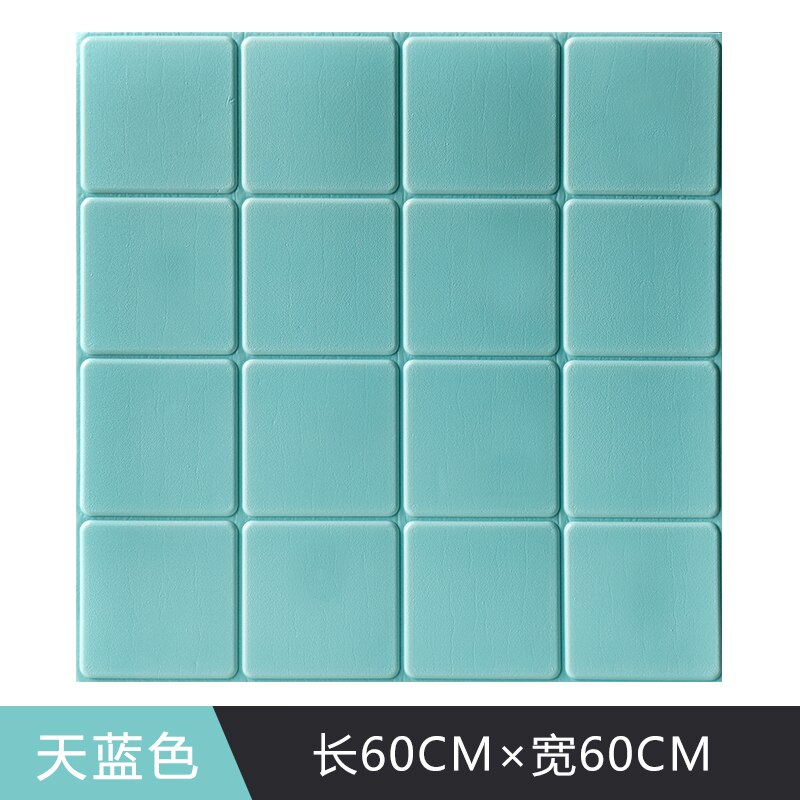 3d three-dimensional wall stickers living room bedroom self-adhesive wallpaper background wall waterproof decoration renovation: sky blue