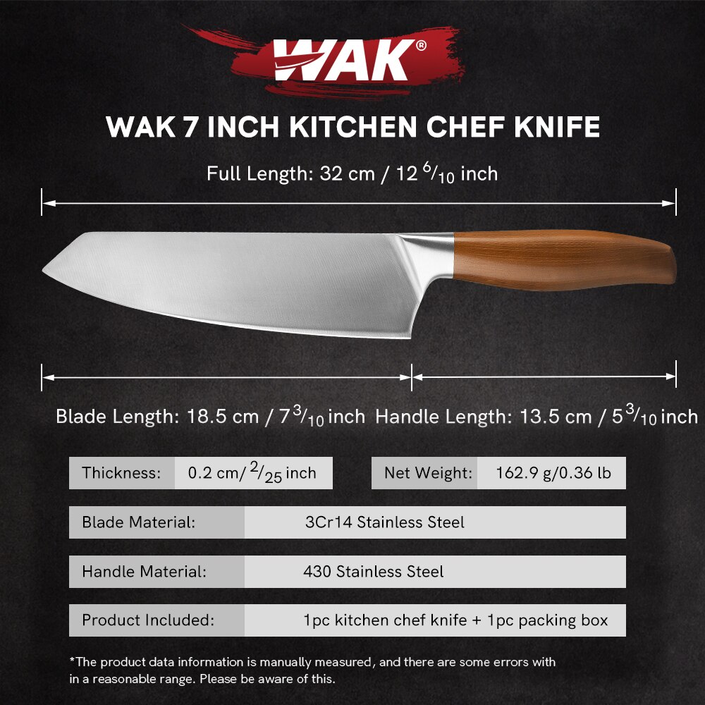 WAK Stainless Steel Japanese Chef Knife Sharply Kitchen Vegetable Meat Fish Knives 430 Hollow Handle Kitchen Knife