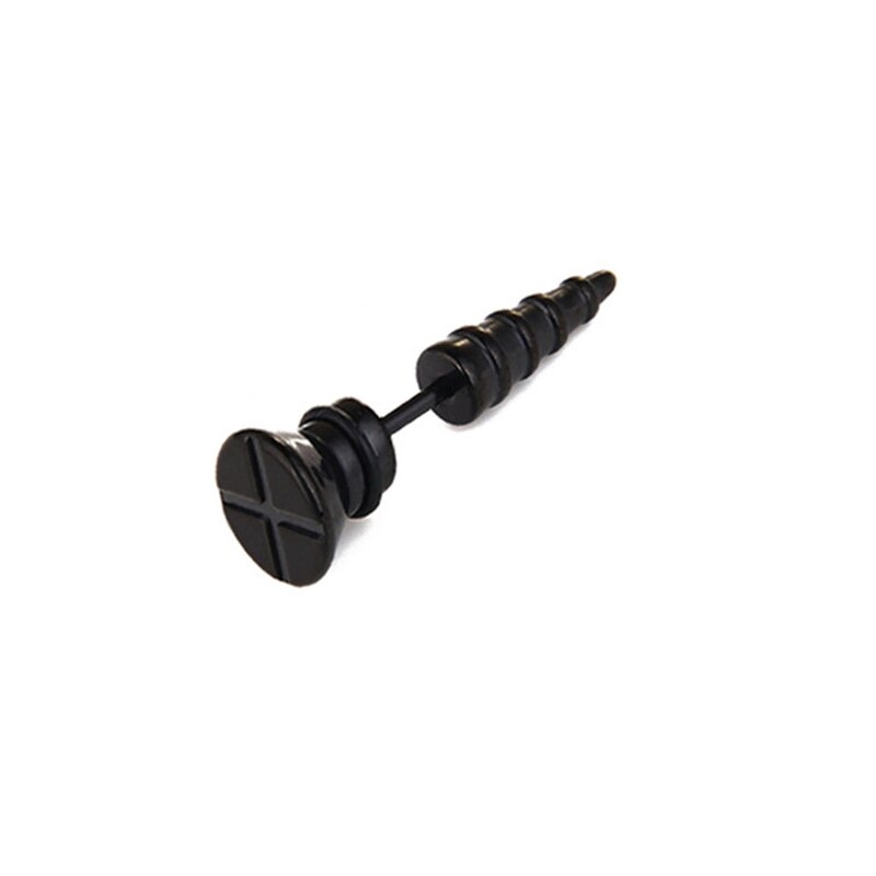 Piercing de acero inoxidable estilo gótico para hombre y mujer, aretes, Piercing, acero inoxidable, Punk, Rock, 2 piezas: 4-Black