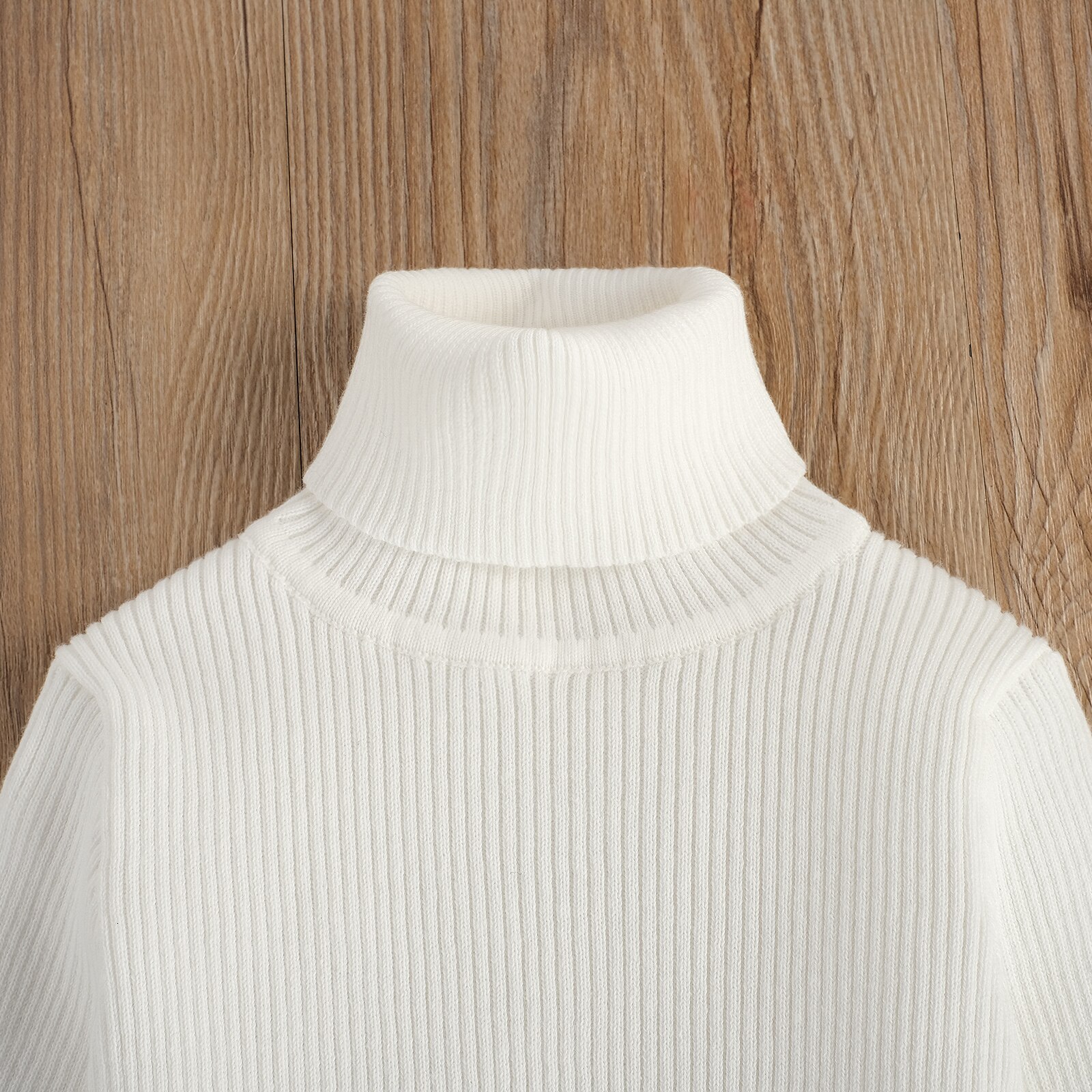 0-6Y Peuter Baby Meisje Coltrui Truien Winter Fall Effen Kleur Lange Mouwen Knited Top Zachte Truien Uitloper