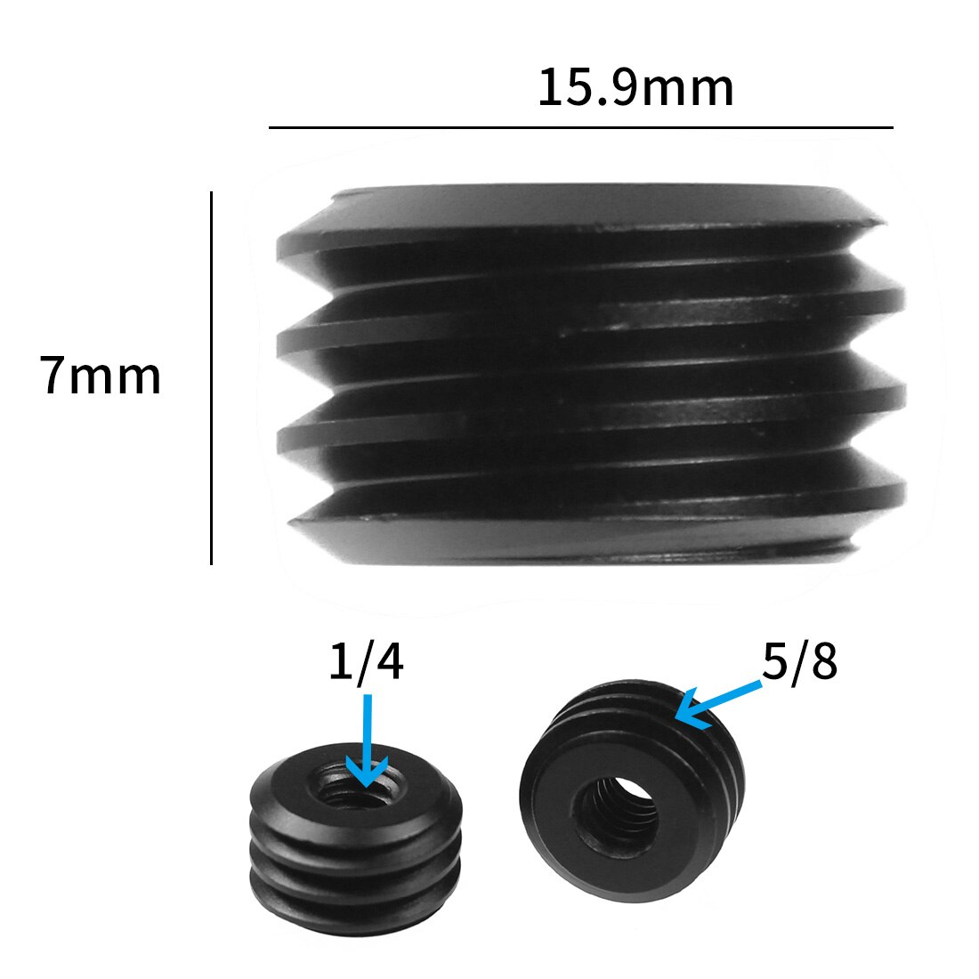 Adaptador de tornillo hembra macho 5 en 1, conjunto de montaje de rosca E/B de 1/4 "y 3/8" para trípode de cámara, soporte de luz de Flash, tornillos convertidores: 1 4 to 5 8 Nut