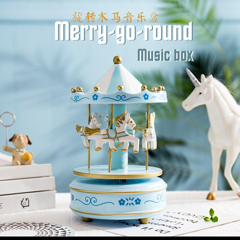 Carousel music box cake decoration birthday geometry music baby room decoration cake decoration home decoration