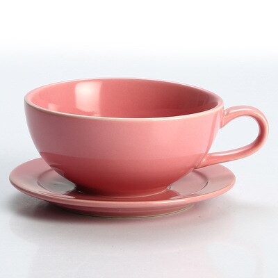 Service à café coloré, , tasses et soucoupes à café, Cappuccino, Latte, basse teneur, 250ml: Pink
