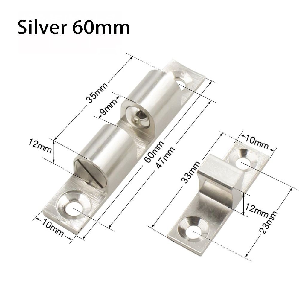 1 stk. dobbelt fjederstål kuglelås 40/50/60/70mm messing kobber dørfang dæmper buffer skab spænding lås dør kofanger: Brun