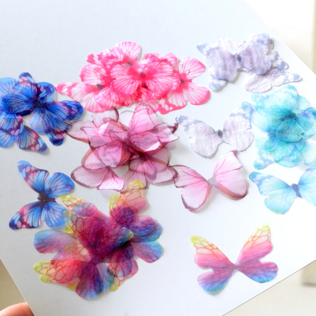 10x Chiffon Schmetterling Scrapbooking Verzierungen für DIY Haar Zubehör