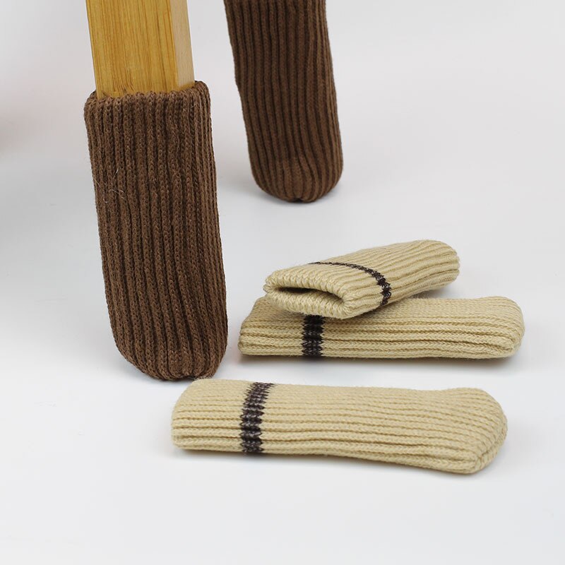 4 Stks/set Anti-Slip Stoel Been Sokken Doek Vloer Bescherming Breien Sokken Tafel Benen Sokken Meubels Voeten Mouw Covers