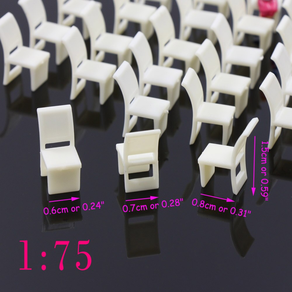 48pcs Model Train Railway Leisure Chair Settee Bench Layout 1:50 O 1:75 OO 1:100 TT Scale ZY10 model building kit