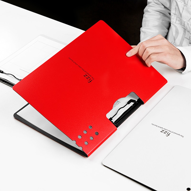 Fizz-carpeta A4 Horizontal, de 6 colores Carpeta de textura mate, almohadilla portátil, bandeja para bolígrafo, bolsillo para archivos de reuniones de oficina