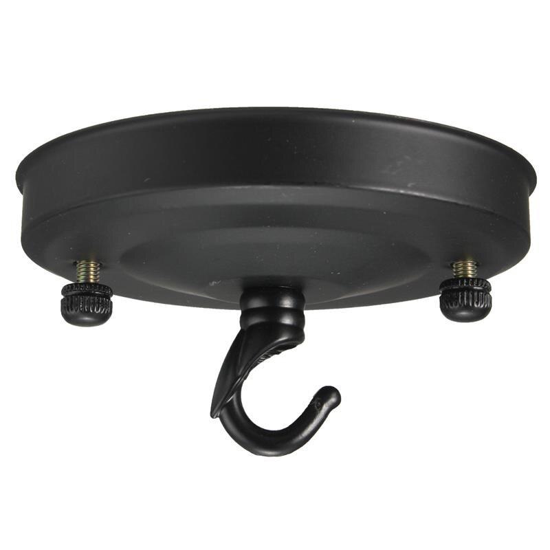 Retro Vintage Haak Plaat Houder Industriële Kroonluchter Met Haak Plafond Plaat Retro Lamp Accessoires: Black