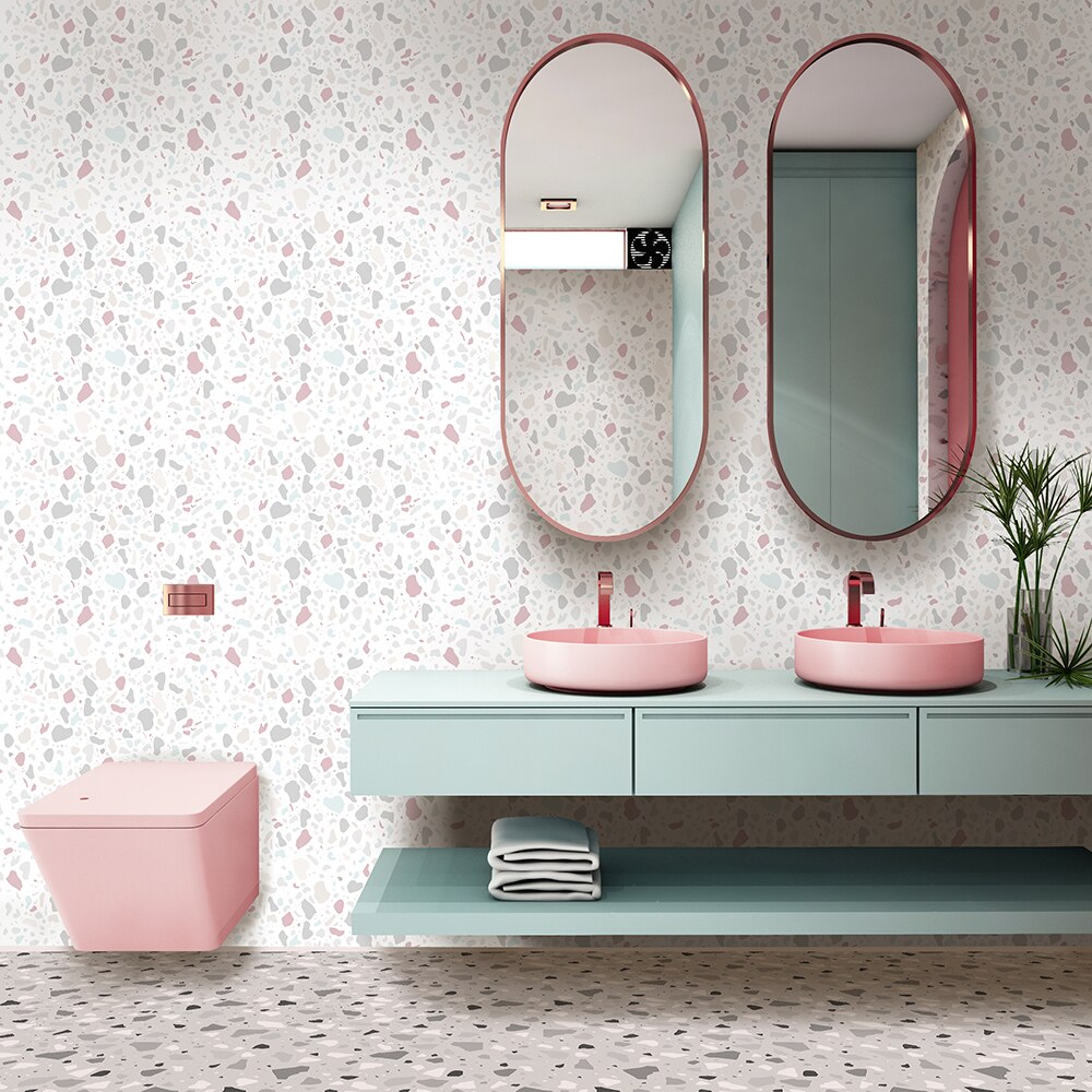 Funlife® 40 x 250cm terrazzo vægklistermærke gør-det-selv dekorativt selvklæbende fliseklistermærke til stue badeværelse køkken boligindretning